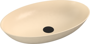 BANERA OVAL umywalka kompozytowa nablatowa, 60x40cm, beż mat