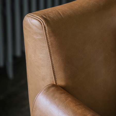 Stratford Armchair Brown Leather 755x725x800mm