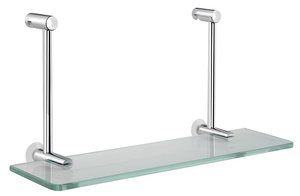 Półka szklana do powieszenia na kabinie prysznicowej 400x180x125mm, chrom