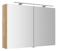 RIWA szafka z lustrem, oświetlenie LED, 101x70x17cm, dąb Alabama