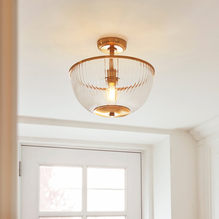 Somerset Bowl Ceiling Light Vintage Brass