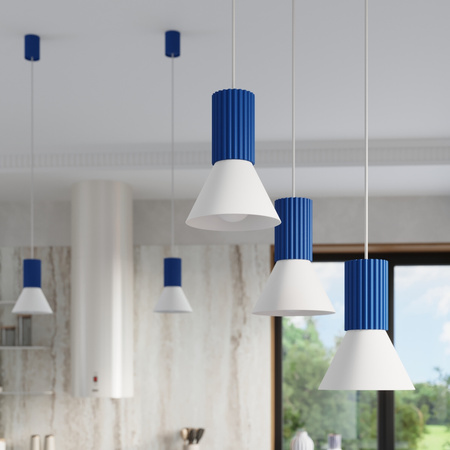 Lampa wisząca ESTRIA 1 biała/ultramaryna