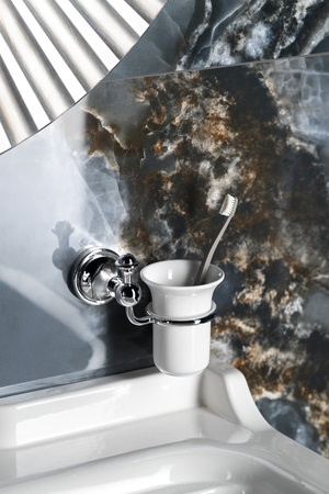 NEVIS kubek, ceramika, chrom