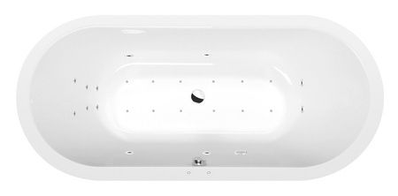 VIVA O wanna z hydromasażem, 175x80x47cm, Attraction Hydro-Air, chrom