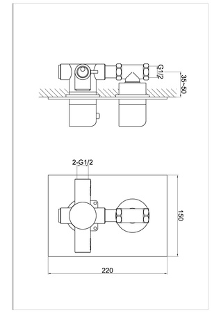 EXCELENT Chrom Termostatyczna podtynkowa bateria prysznicowa