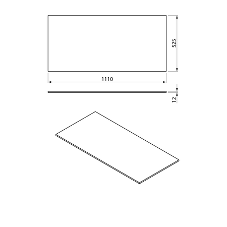 LOREA blat Rockstone 111x1,2x52,5cm, biały mat
