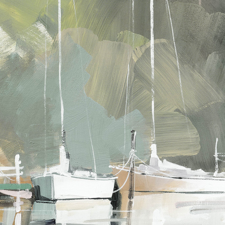 Peaceful Mooring Framed Canvas 360x28x590mm