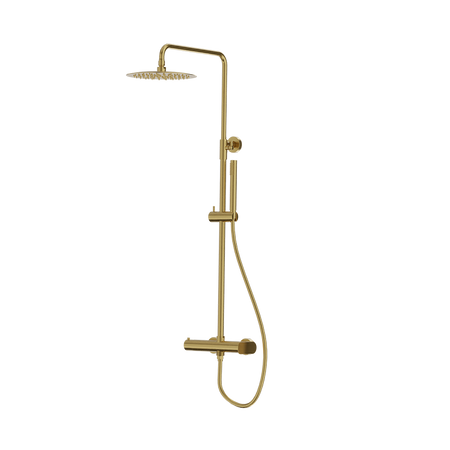 Natynkowy zestaw prysznicowy z deszczownicą Spark Brushed Gold