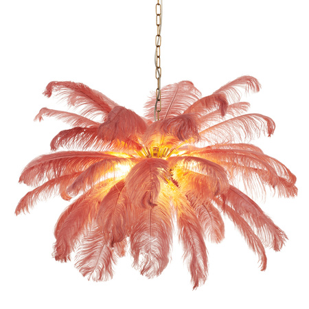 Lampa wisząca EMU 100 cm - pióra różowe