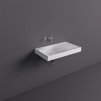 REMAL Umywalka podwieszana & nablatowa 81 x 46 cm R blat z prawej strony Biały połysk