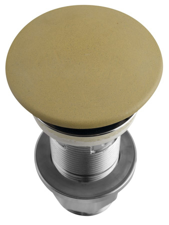 Korek umywalkowy 5/4'', klik-klak, betonowy grzybek, 10-80mm, żółty mat