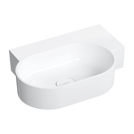 OVO M+ umywalka nablatowa/wisząca - prawa, 55 x 38 cm, biały połysk