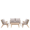 Zestaw ogrodowy MARINA – sofa 2-osobowa + 2 fotele + stolik, drewno akacjowe, 4 osoby