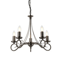 Trafford 5 Pendant Light Antique Silver