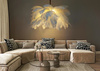 MOOSEE lampa wisząca TIFFANY 135 biała mosiądz / naturalne pióra