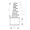 HT korek z wypustem na wąż 8-25mm, prosty, DN50