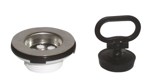 Odpływ umywalkowy 5/4", korek z uchem, stal nierdzewna