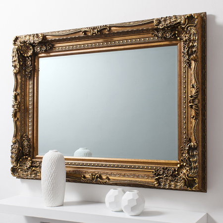 Rzeźbione lustro Louis w kolorze złotym 1190 x 890 mm