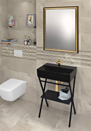 SISTEMA umywalka ceramiczna 60x42cm, czarny mat