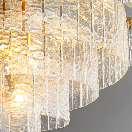 Lampa wisząca ICELAND 60 cm - mosiądz, szkło kryształowe