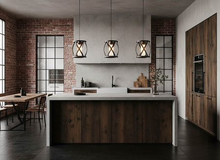 LAMPA WISZĄCA LOFT CZARNO-MOSIĘŻNA ASTILA W1