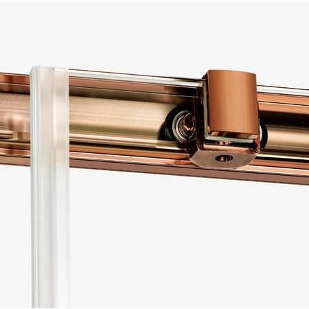 NZ4 Kabina prysznicowa PRIME COPPER BRUSHED 2D prostokątna przyścienna P 100x90x200 szkło czyste 6mm Active Shield 2.0