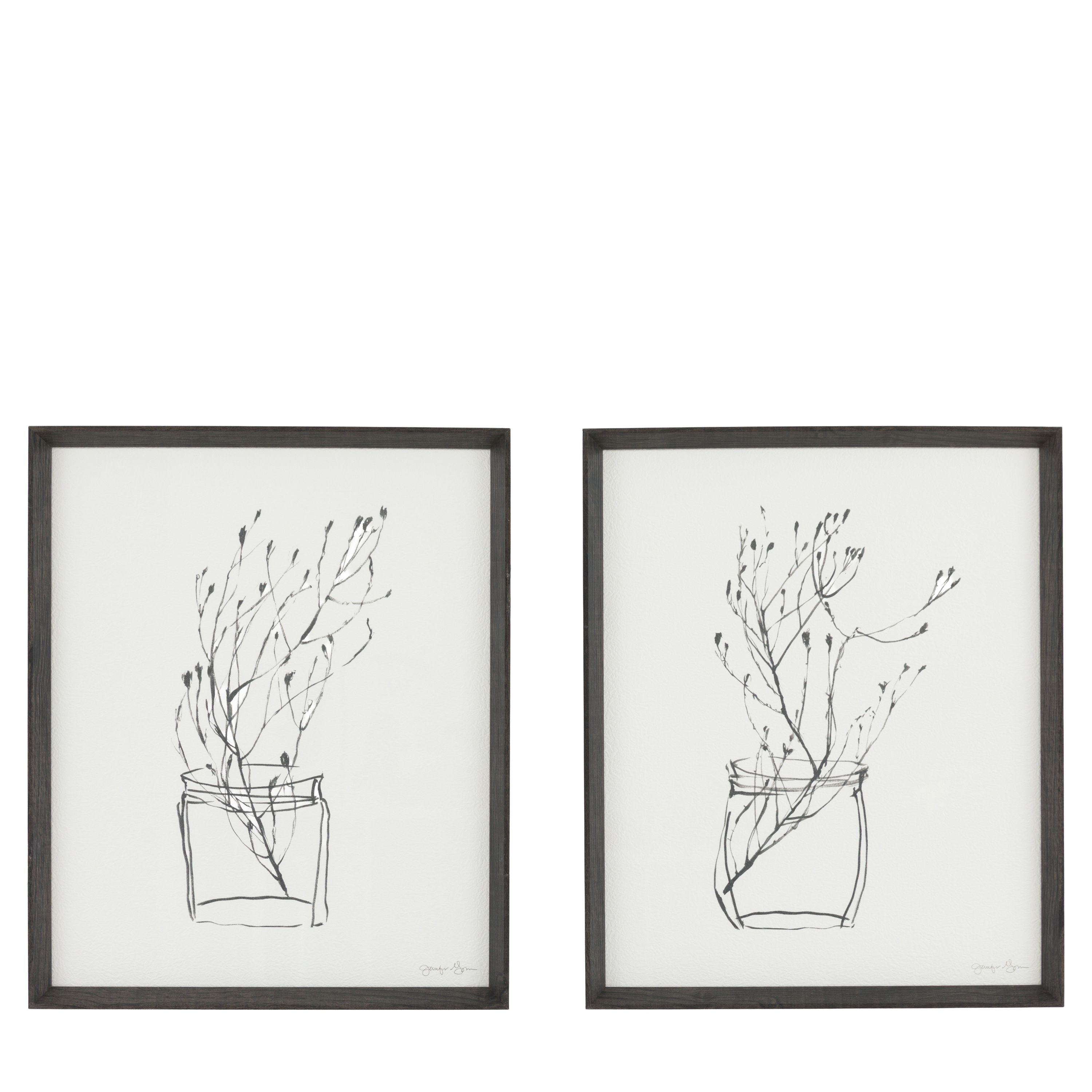 Obraz w ramie „Delicate Nature” – biały, 47 × 4 × 57 cm, zestaw 2 szt.