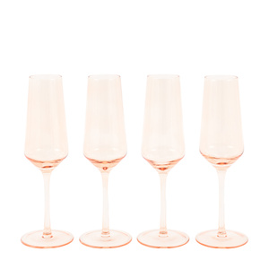 Flute Glass Amber (4pk) 74x74x230mm