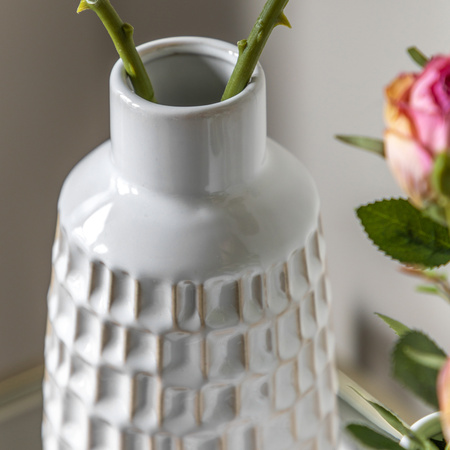 Reno Reactive Glaze Vase White (Set of 2)