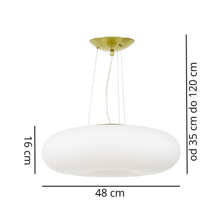 NOWOCZESNA LAMPA WISZĄCA BIAŁO-ZŁOTA BIANTE D48