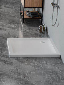 Brodzik MILD SATIN akrylowy kwadratowy 100x100x4,5 biały