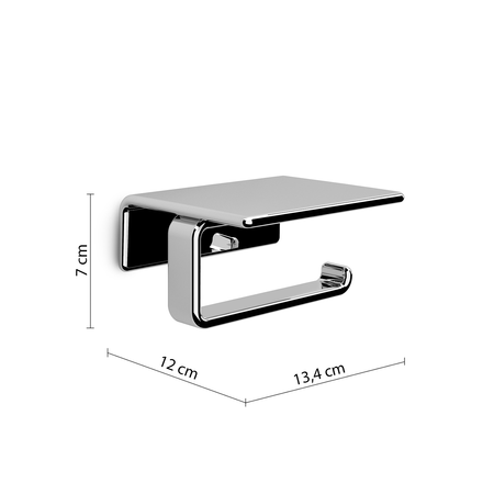 IL GIGLIO wieszak na papier toaletowy z półką, chrom