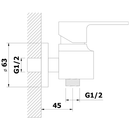 SIEGER bateria prysznicowa ścienna, rozstaw 100mm, chrom