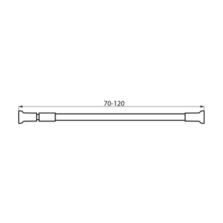 Drążek teleskopowy 70-120cm, aluminium, biały