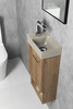 PICCOLINO umywalka betonowa, 30,8x17cm, bateria w lewo, piaskowy mat