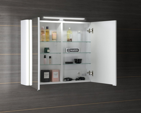 LUCIE szafka z lustrem z oświetleniem LED, 86x70x17cm, biała