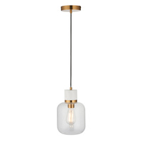 Travi 1 Pendant Light White Volakas Marble