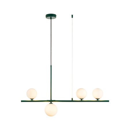 Lampa wisząca MODERNO 80 cm -szmaragdowa z białymi kloszami