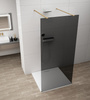 ESCA GOLD MATT jednoczęściowa kabina przysznicowa Walk-In, szklo dymione, 1400 mm