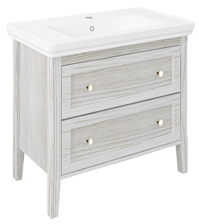 CROSS szafka umywalkowa 85x81x47cm, 2 szuflady, starobiała