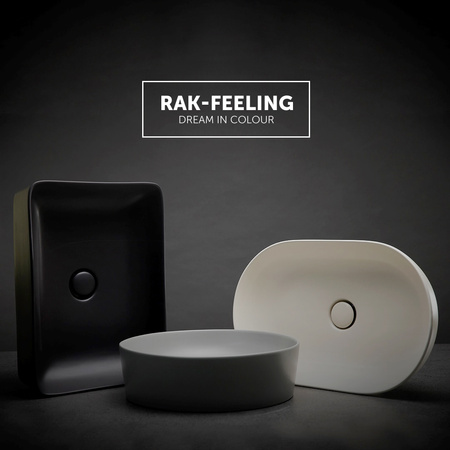 FEELING Umywalka nablatowa okrągła  42 cm biały mat (500) (Wycofywana, starsza wersja rant 12mm)