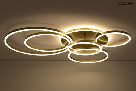 MOOSEE lampa sufitowa / plafon RINGS 6    złota