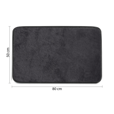 FUZZY dywanik łazienkowy, 50x80cm, 100% polyester, antypoślizgowy, czarny
