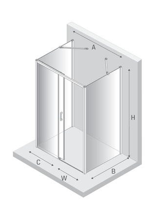 NZ4 Kabina prysznicowa PRIME GUNMETAL BRUSHED 1D prostokątna przyścienna L 150x90x200 szkło czyste 6mm Active Shield 2.0