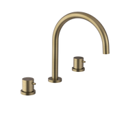 ULTRASAN trzyelementowa bateria umywalkowa bez odpływu, złoto mat