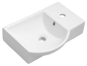 LITOS umywalka ceramiczna 45x32cm, bateria z prawej strony, biała