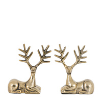 Stag Antique Gold Set of 2 Decorations