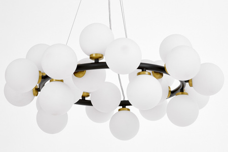 NOWOCZESNA LAMPA WISZĄCA CZARNO-MOSIĘŻNA MARSIADA W25