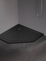 Brodzik MILD STONE akrylowy pięciokątny 90x90x4,5 czarny