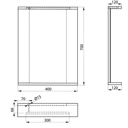 KORIN STRIP lustro z oświetleniem LED 40x70x12cm